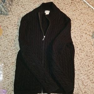 LL bean black zipper cotton sweater